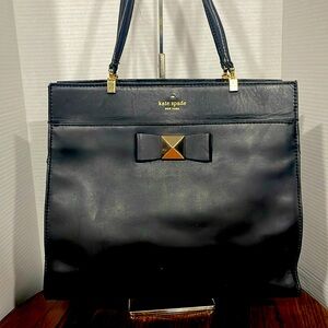Kate Spade Bow Fulton Terrace Large Black Shoulder Bag Purse